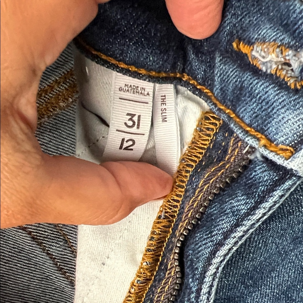 LOFT Dark Blue Straight Jeans 31 12 - Picture 5 of 5